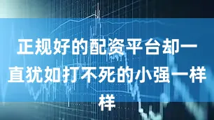 正规好的配资平台却一直犹如打不死的小强一样